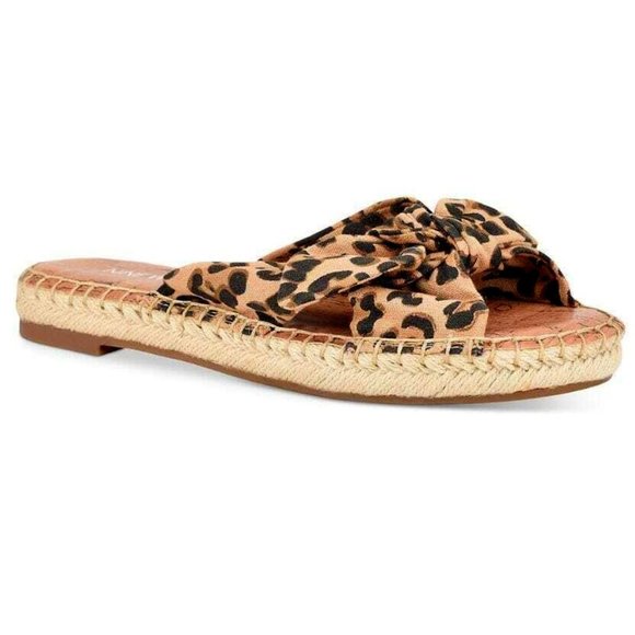 Nine West Brock Animal Print Slip On Bow Espadrille Sandal, 9 NIB - Picture 3 of 7